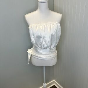 REVOLVE NWT Camila Coelho Strapless white cropped  top size Large